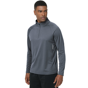 T-shirt à col zippé 3/4 de qualité supérieure, couleur Gary, coupe ajustée, manches longues, sweat-shirt décontracté à demi-zip avec service OEM - Product Image 3