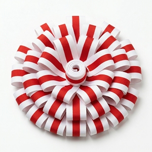 ริบบิ้นโกรเกรนสีขาวแดงลายเส้นตรงกลางสำหรับทำโบว์ติดผม ห่อของขวัญ งานฝีมือ DIY งานเย็บปักถักร้อย ของตกแต่ง และงานประดิษฐ์ต่างๆ - Product Image 5