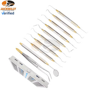 JACKBILLY Dental Hygienists Instruments <b>Tool</b> Kit 10 PCs with Sterilization Cassette Professional Prophylaxis <b>Teeth</b> <b>Cleaning</b> Set - Product Image 4