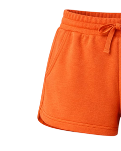 Pantalones Cortos Deportivos Personalizados para Mujer, Color Naranja, de Algodón y Felpa, Cintura Elástica con Cordón, para Gimnasio, Casuales, de Verano, Fabricante y Proveedor OEM - Product Image 2