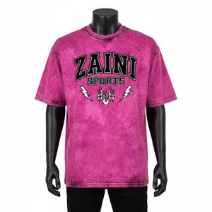 เสื้อยืดผู้ชายแบบฟอกสี พรีเมียมคอตตอนเจอร์ซีย์ ฟอกหิน พิมพ์ลายโลโก้ด้วยพลาสติซอล เสื้อยืดผู้ชาย 100% คอตตอน ทรงหลวม พิมพ์ลาย - Product Image 1