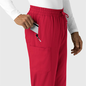Pantalon de travail pour hommes avec logo personnalisé, bas d'uniforme pour équipe médicale, coupe extensible, vêtements de santé pour réseaux hospitaliers - Product Image 2