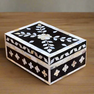 Antique Style Mother of Pearl Wooden Jewellery <b>Box</b> Handmade <b>Vanity</b> Organizer - Product Image 3