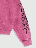 Sweat à capuche zippé pour homme motif flocon de neige gothique 2026 |   Sweat-shirt brodé style streetwear |   Vêtements techniques d'automne OEM