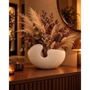 Modern <b>Ceramic</b> Tabletop <b>Vase</b> Matte Finish Handmade 8-16 Inches Decorative Centerpiece - Product Image 3