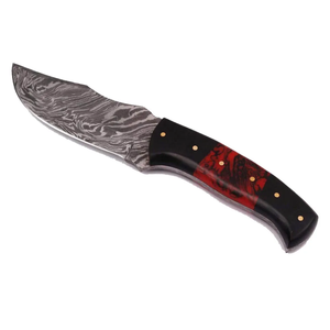 Couteau de chasse à lame fixe en acier Damas fait main sur mesure, manche en bois rouge et noir, LEGACY BLADES, qualité industrielle, pour l'extérieur - Product Image 3