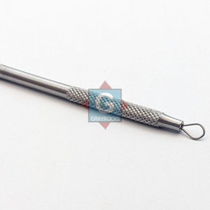 Extractor de Puntos Negros y Espinillas de Acero Inoxidable, Herramienta para Eliminar Granos, OEM ODM Gray Rocks GE-7777-38 - Product Image 4