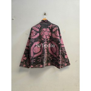 Blouson Women's <b>Velvet</b> <b>Jacket</b> Floral Embroidered <b>Jacket</b> Coat Handmade Short Full Sleeve <b>Jacket</b> - Product Image 2
