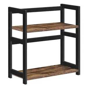 Étagère murale industrielle à 3 niveaux en métal, support de rangement flottant en bois rustique, porte-épices de cuisine, organisateur de conserves - Product Image 4