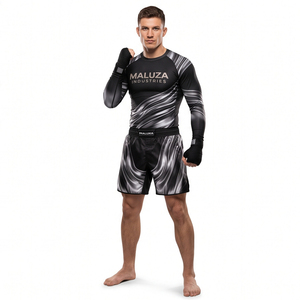 Premium Sublimation Print Grappling <b>Rash</b> Guard Flatlock Seam Long Sleeve Elastic Gym Compression Fight Training Jersey - Product Image 4