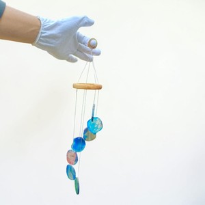 Campana de Viento Artesanal de Cristal de Ágata Azul Pulido con Tema de Amor Tradicional, Escultura Colgante para Decoración del Hogar, Manualidades DIY - Product Image 4