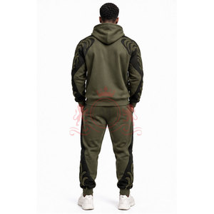 Chándal con Capucha Verde Oliva para Hombre, Manga Larga, Estampado por Sublimación, Ropa Casual Urbana con Bolsillos Laterales - Product Image 2