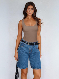 Jumpsuit Ribbed Body Shaper <b>Bodysuit</b> Tummy <b>Control</b> Scoop Neck Sleeveless Waist Trainer Going Out Outfits 2026 Summer - Product Image 6