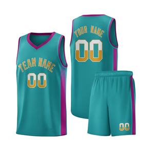 Conjunto de Camiseta y Pantalones Cortos de Baloncesto Reversibles con Sublimación Completa, con Nombre y Número Personalizados, 100% Poliéster de Secado Rápido - Product Image 1