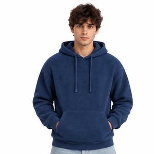 Sweat à capuche thermique en maille gaufrée pour homme, pull décontracté à manches longues pour l'hiver, streetwear personnalisé, vente en gros de vêtements - Product Image 6