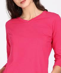 Camiseta Casual de Verano para Mujer STELLAR, Cuello en V, Manga Larga, Corte Regular, 100% Algodón, 240g, Color Rosa - Product Image 3