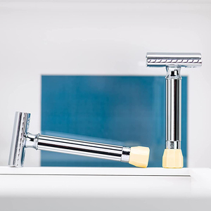 มีดโกนคุณภาพดีที่สุด ใบมีดสองด้าน สำหรับมืออาชีพ ทำจากสแตนเลส ด้ามจับกันลื่น ขัดเงาอย่างดี - Product Image 6