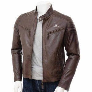 Chaqueta de Cuero Genuino de Piel de Oveja para Hombre, Corte Ajustado, Estilo Bomber Clásico, para Invierno, Casual, Moda Urbana, con Bolsillos con Cremallera 2026 - Product Image 1
