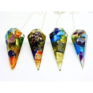 Artesanías de cristal natural hechas a mano, mezcla de péndulos de orgón de cristal, Gema de ágata, péndulos de radiestesia, patrón de estatuilla, mascota de Feng Shui - Product Image 1