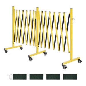 Barriere di Sicurezza Industriali Pieghevoli Portatili da 25FT, Doppie ed Espandibili, con Ruote Bloccabili, Prodotti per la Sicurezza Stradale - Product Image 1