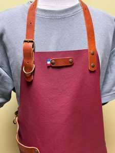Cafe Staff Custom Logo Bulk Wholesale Supplier Durable Adjustable Leather <b>Apron</b> for <b>BBQ</b> LPN-0305 - Product Image 4