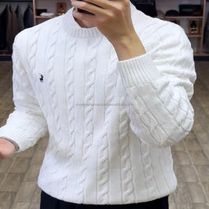 Suéter de Punto Grueso para Hombre, Estilo Aran, con Parches de Lana y Cachemira, Estilo Pescador, Antiarrugas, Antiencogimiento, Transpirable, para Invierno - Product Image 6