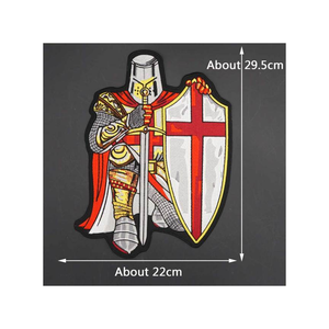 Parche Bordado Personalizado de los Caballeros Templarios, Diseño de Escudo con Cruz Roja, Insignia de Tela para Coser, Estilo Clásico, Promocional - Product Image 5