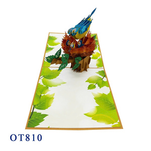 Tarjeta Pop-up de la Familia de Aves, Artesanía en Papel, Regalos de San Valentín, Día de la Madre, Acción de Gracias, Vietnam - Product Image 4