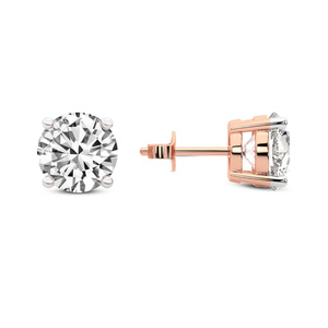 ต่างหูทองคำแท้ 14k/18k ดีไซน์สวยงาม ประดับเพชรทรงกลมแบบสี่ขา สำหรับผู้หญิงและเด็กผู้หญิง สวมใส่ในงานปาร์ตี้ - Product Image 5