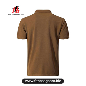 Polo de Manga Corta para Hombre, Color Marrón, Corte Casual, Tejido Piqué Transpirable - Product Image 3