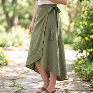 Falda Cruzada Asimétrica de Verano para Mujer, Moderna, Casual, con Lazos Laterales, OEM, ODM, Venta al por Mayor, Logotipo Personalizado de Fábrica, MOQ Bajo - Product Image 4