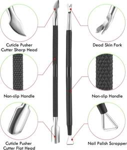Coupe-cuticules et pousse-cuticules – Kit d'outils de manucure et pédicure, ciseaux et pinces pour ongles des mains et des pieds, peaux mortes - Product Image 5
