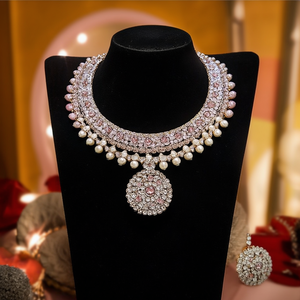 Collar de Gargantilla con Perlas y Piedras de Cristal, Chapado en Oro de 18K, Diseño de Bolas, para Fiesta - 10575556LPI - Product Image 2