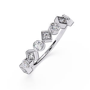 Bague en or blanc pour femme, diamant rond taille brillant, certifié GIA, style classique de fiançailles - Product Image 2