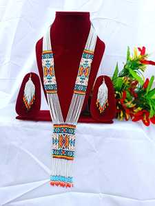 Stylish Glass Seed <b>Beads</b> <b>Necklace</b> Set Featuring Matching Earrings For Traditional And Modern Fashion Wear - Product Image 3