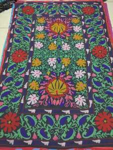 Colcha Bordada Floral Suzani Hecha a Mano, 100% Algodón, Estilo Bohemio, Jaipuri Razai, Sábana, Venta al Por Mayor - Product Image 2
