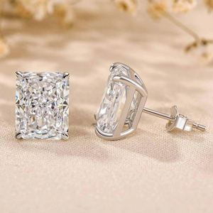 Pendientes de lujo con moissanita de corte radiante VVS1 de 3 quilates cada uno, chapados en rodio con plata de ley 925, regalo para amiga, fiesta de cumpleaños - Product Image 4