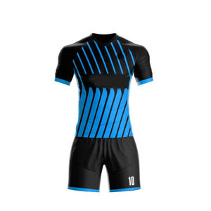 Ensemble de maillot de football rayé noir et jaune pour hommes, col en V, manches courtes, uniforme de football respirant, vêtements de sport pour équipe adulte - Product Image 5