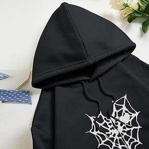 Manufacturer Mens Spider Print Oversize Hoodie Polyester Cotton <b>Thick</b> <b>Fleece</b> Eco Friendly Autumn Casual Fashion Apparel - Product Image 1