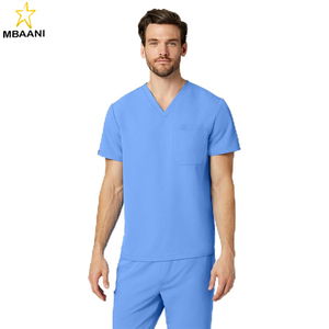 Men's V-Neck 1-Pocket <b>Scrub</b> <b>Top</b> – Soft Ultra LAST Fabric, Stretch, Wrinkle & Fade Resistant - Product Image 6