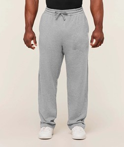 Pantalon de jogging décontracté gris en coton pour homme, taille mi-haute avec cordon élastique, coupe droite - Product Image 4