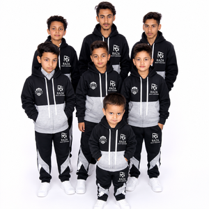 Conjunto Deportivo Informal para Niños, con Capucha, de Forro Polar Transpirable, Antibacteriano, Antiestático, 100% Algodón Ecológico - Product Image 1