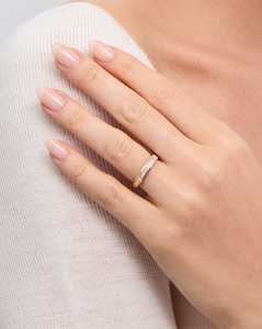 3.5mm Channel Set Baguette Lab Grown Diamond Stackable <b>Ring</b> 14k 18k Solid Gold <b>Dainty</b> Wedding Band Minimalist Anniversary <b>Ring</b> - Product Image 2
