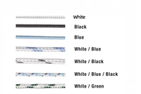 Fil tressé en UHMWPE pour sutures chirurgicales non résorbables en blanc avec rayures bleues, diamètre 0,2-1,2 mm, 500 m/rouleau