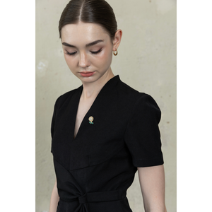 High Quality Women's Black <b>Blazer</b> and Wide Leg Pants Office Suit <b>Set</b> 100% Cotton Breathable S30 - Product Image 4