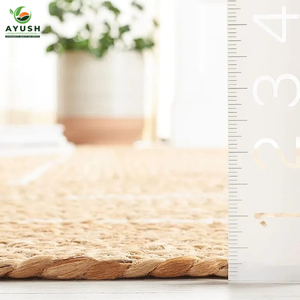 Tapis de salon fait main en fibres de jute 100% naturelles, tapis sur mesure - Product Image 5