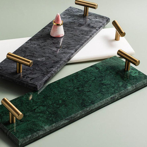 Stone <b>Marble</b> Cheese <b>tray</b> Decorative Round Green <b>Marble</b> Serving <b>Tray</b> Jewelry <b>Marble</b> <b>Tray</b> with Golden Handles Shiny Polished - Product Image 5