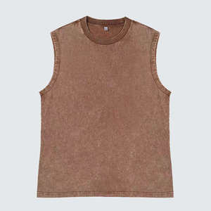 เสื้อกล้ามคอกลมสีเทาสำหรับผู้ชาย แบบลำลอง ถักทอ สีพื้น ย้อมสีเรียบ - Product Image 5