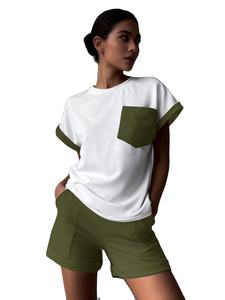 Camiseta de Manga Corta para Mujer, Cuello Redondo, Color Sólido, Verano, MOQ Bajo, Precio Económico, Ecológica, Bangladesh - Product Image 3