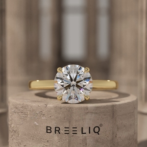 Round Diamond Solitaire Engagement Ring in 14K Solid Gold Classic Minimal Diamond Ring Elegant <b>Bridal</b> Proposal Jewelry - Product Image 1
